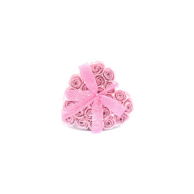 Coeur rose en fleurs de savon